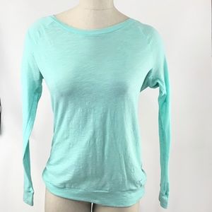 PINKvictoria’s Secret wide neck aqua sleeved shirt